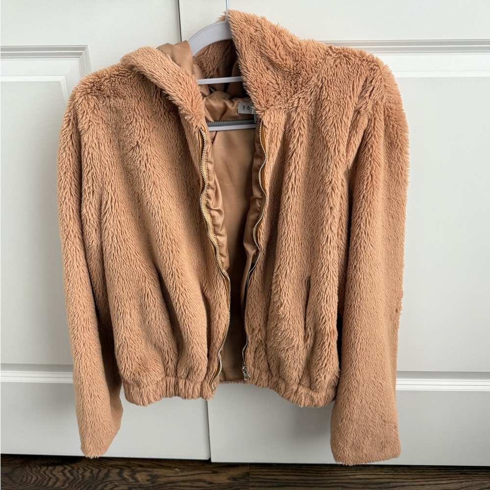 Faux fur zip up
